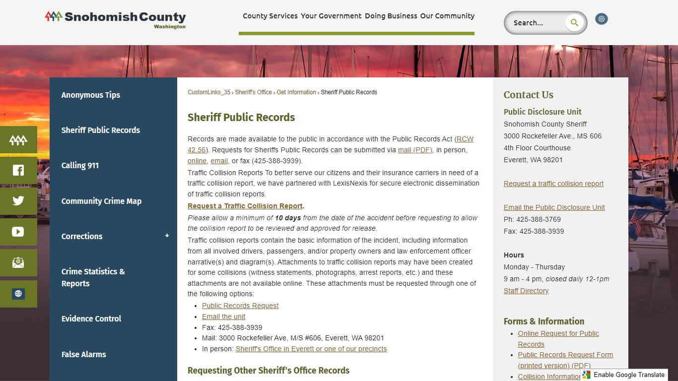 Sheriff Public Records | Snohomish County, WA - Official Website